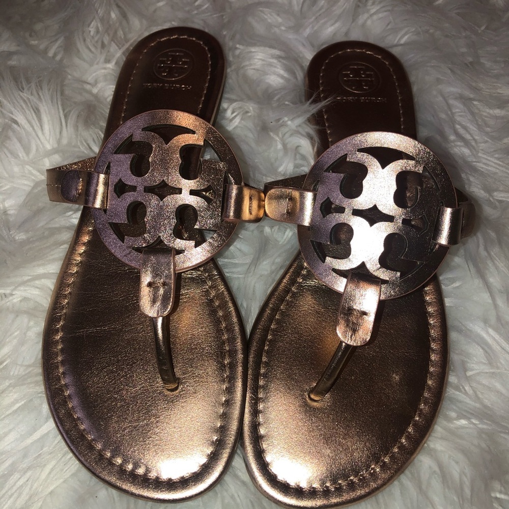 Rose Gold Tory Burch Miller sandals